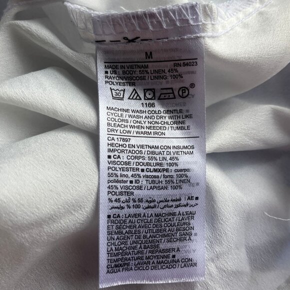 Old Navy Women's Linen Blend Cap Sleeve Tunic Top Blue & White Stripes Medium - Picture 5 of 5
